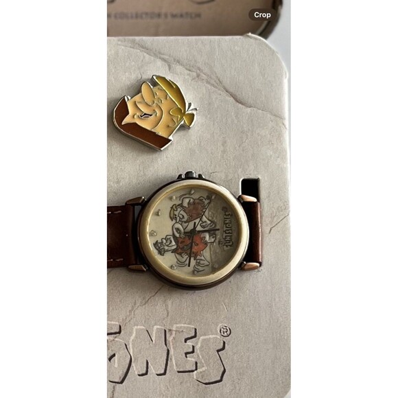 The Flintstones Fossil Watch 1993 Vintage With Tin And Barney Pin - Picture 6 of 15
